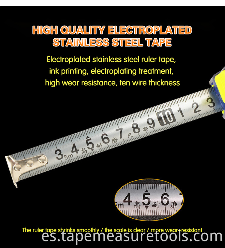 Cáscara de regla transparente cinta métrica de cinturón de regla de acero inoxidable 3 m 5 m 7,5 m 10 m